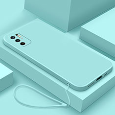 Coque Ultra Fine Silicone Souple 360 Degres Housse Etui YK6 pour Xiaomi Redmi Note 10T 5G Cyan