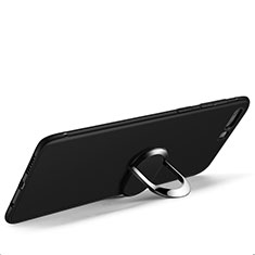 Coque Ultra Fine Silicone Souple avec Support Bague Anneau A02 pour Huawei Honor 9 Noir