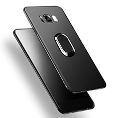 Coque Ultra Fine Silicone Souple avec Support Bague Anneau A02 pour Samsung Galaxy S8 Plus Noir