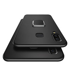 Coque Ultra Fine Silicone Souple avec Support Bague Anneau Aimante pour Samsung Galaxy A9 Star SM-G8850 Noir