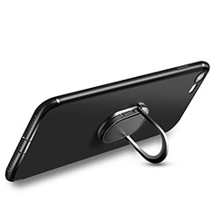Coque Ultra Fine Silicone Souple avec Support Bague Anneau pour Apple iPhone SE (2020) Noir