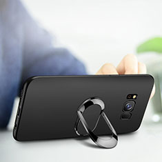 Coque Ultra Fine Silicone Souple avec Support Bague Anneau pour Samsung Galaxy S8 Noir