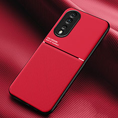 Coque Ultra Fine Silicone Souple Housse Etui avec Aimante Magnetique pour Huawei Honor 80 Pro 5G Rouge