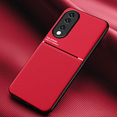 Coque Ultra Fine Silicone Souple Housse Etui avec Aimante Magnetique pour Huawei Honor 90 5G Rouge