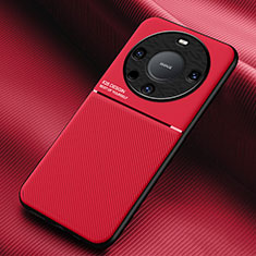 Coque Ultra Fine Silicone Souple Housse Etui avec Aimante Magnetique pour Huawei Mate 60 Pro+ Plus Rouge