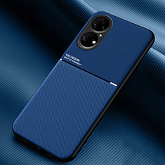 Coque Ultra Fine Silicone Souple Housse Etui avec Aimante Magnetique pour Huawei P50 Pro Bleu