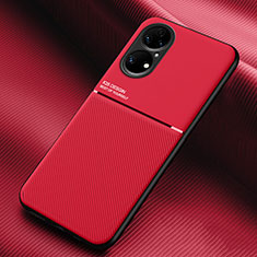 Coque Ultra Fine Silicone Souple Housse Etui avec Aimante Magnetique pour Huawei P50 Pro Rouge