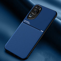 Coque Ultra Fine Silicone Souple Housse Etui avec Aimante Magnetique pour Huawei P60 Art Bleu
