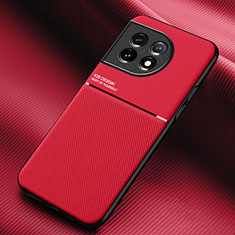 Coque Ultra Fine Silicone Souple Housse Etui avec Aimante Magnetique pour OnePlus 11 5G Rouge