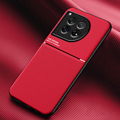 Coque Ultra Fine Silicone Souple Housse Etui avec Aimante Magnetique pour OnePlus 12 5G Rouge