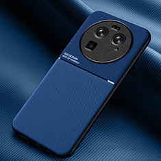 Coque Ultra Fine Silicone Souple Housse Etui avec Aimante Magnetique pour Oppo Find X6 5G Bleu