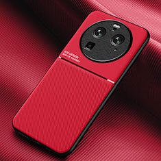 Coque Ultra Fine Silicone Souple Housse Etui avec Aimante Magnetique pour Oppo Find X6 Pro 5G Rouge