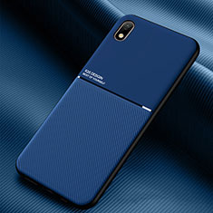 Coque Ultra Fine Silicone Souple Housse Etui avec Aimante Magnetique pour Samsung Galaxy A01 Core Bleu