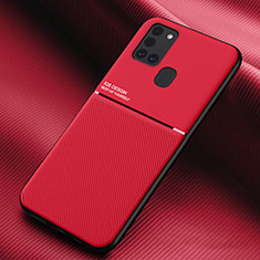 Coque Ultra Fine Silicone Souple Housse Etui avec Aimante Magnetique pour Samsung Galaxy A21s Rouge