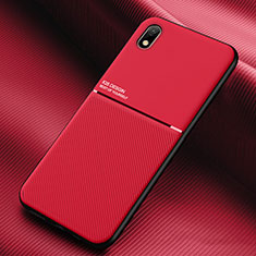 Coque Ultra Fine Silicone Souple Housse Etui avec Aimante Magnetique pour Samsung Galaxy M01 Core Rouge
