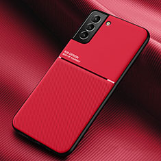 Coque Ultra Fine Silicone Souple Housse Etui avec Aimante Magnetique pour Samsung Galaxy S21 5G Rouge