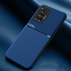 Coque Ultra Fine Silicone Souple Housse Etui avec Aimante Magnetique pour Vivo X70 Pro 5G Bleu