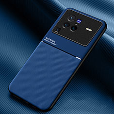 Coque Ultra Fine Silicone Souple Housse Etui avec Aimante Magnetique pour Vivo X80 Pro 5G Bleu