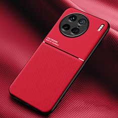 Coque Ultra Fine Silicone Souple Housse Etui avec Aimante Magnetique pour Vivo X90 Pro 5G Rouge