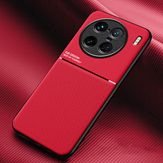 Coque Ultra Fine Silicone Souple Housse Etui avec Aimante Magnetique pour Vivo X90 Pro+ Plus 5G Rouge