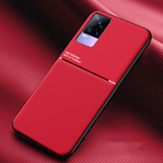 Coque Ultra Fine Silicone Souple Housse Etui avec Aimante Magnetique pour Vivo Y73 (2021) Rouge