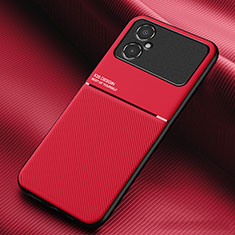 Coque Ultra Fine Silicone Souple Housse Etui avec Aimante Magnetique pour Xiaomi Poco M4 5G Rouge