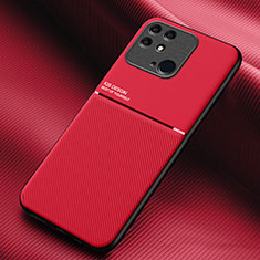 Coque Ultra Fine Silicone Souple Housse Etui avec Aimante Magnetique pour Xiaomi Redmi 10 India Rouge