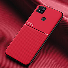 Coque Ultra Fine Silicone Souple Housse Etui avec Aimante Magnetique pour Xiaomi Redmi 10A 4G Rouge