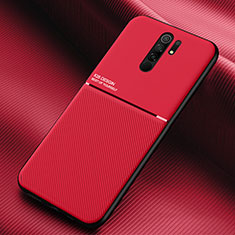 Coque Ultra Fine Silicone Souple Housse Etui avec Aimante Magnetique pour Xiaomi Redmi 9 Rouge