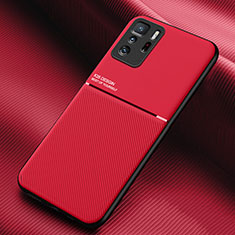 Coque Ultra Fine Silicone Souple Housse Etui avec Aimante Magnetique pour Xiaomi Redmi Note 10 Pro 5G Rouge