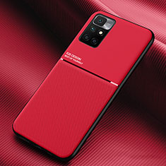 Coque Ultra Fine Silicone Souple Housse Etui avec Aimante Magnetique pour Xiaomi Redmi Note 11 4G (2021) Rouge