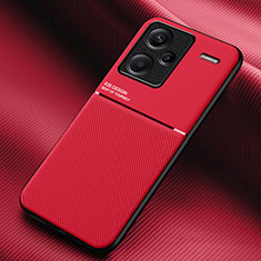 Coque Ultra Fine Silicone Souple Housse Etui avec Aimante Magnetique pour Xiaomi Redmi Note 13 Pro+ Plus 5G Rouge