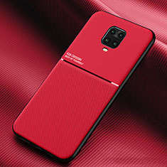 Coque Ultra Fine Silicone Souple Housse Etui avec Aimante Magnetique pour Xiaomi Redmi Note 9S Rouge