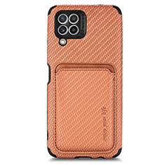 Coque Ultra Fine Silicone Souple Housse Etui avec Aimante Magnetique S01D pour Samsung Galaxy A22 4G Marron