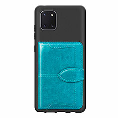 Coque Ultra Fine Silicone Souple Housse Etui avec Aimante Magnetique S01D pour Samsung Galaxy Note 10 Lite Cyan