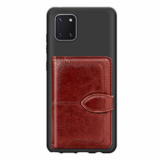 Coque Ultra Fine Silicone Souple Housse Etui avec Aimante Magnetique S01D pour Samsung Galaxy Note 10 Lite Marron