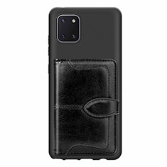 Coque Ultra Fine Silicone Souple Housse Etui avec Aimante Magnetique S01D pour Samsung Galaxy Note 10 Lite Noir