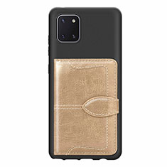 Coque Ultra Fine Silicone Souple Housse Etui avec Aimante Magnetique S01D pour Samsung Galaxy Note 10 Lite Or