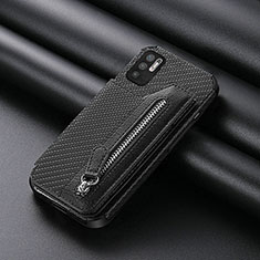 Coque Ultra Fine Silicone Souple Housse Etui avec Aimante Magnetique S01D pour Xiaomi Redmi Note 10T 5G Noir