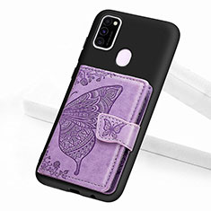 Coque Ultra Fine Silicone Souple Housse Etui avec Aimante Magnetique S02D pour Samsung Galaxy M30s Violet