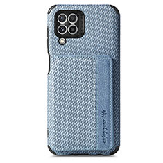 Coque Ultra Fine Silicone Souple Housse Etui avec Aimante Magnetique S02D pour Samsung Galaxy M32 4G Bleu