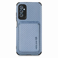 Coque Ultra Fine Silicone Souple Housse Etui avec Aimante Magnetique S02D pour Samsung Galaxy M52 5G Bleu