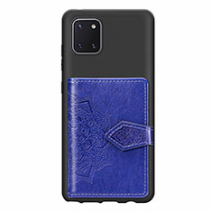 Coque Ultra Fine Silicone Souple Housse Etui avec Aimante Magnetique S02D pour Samsung Galaxy Note 10 Lite Bleu