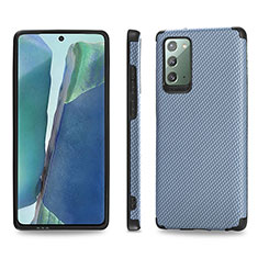 Coque Ultra Fine Silicone Souple Housse Etui avec Aimante Magnetique S02D pour Samsung Galaxy Note 20 5G Bleu