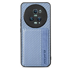 Coque Ultra Fine Silicone Souple Housse Etui avec Aimante Magnetique S03D pour Huawei Honor Magic5 Pro 5G Bleu