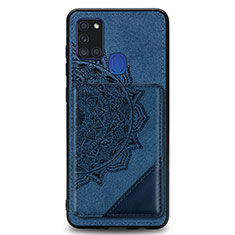 Coque Ultra Fine Silicone Souple Housse Etui avec Aimante Magnetique S03D pour Samsung Galaxy A21s Bleu