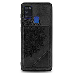 Coque Ultra Fine Silicone Souple Housse Etui avec Aimante Magnetique S03D pour Samsung Galaxy A21s Noir