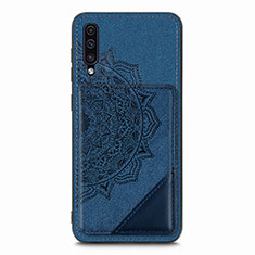 Coque Ultra Fine Silicone Souple Housse Etui avec Aimante Magnetique S03D pour Samsung Galaxy A50 Bleu