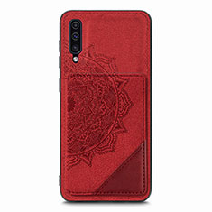 Coque Ultra Fine Silicone Souple Housse Etui avec Aimante Magnetique S03D pour Samsung Galaxy A50 Rouge