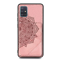 Coque Ultra Fine Silicone Souple Housse Etui avec Aimante Magnetique S03D pour Samsung Galaxy A71 4G A715 Or Rose